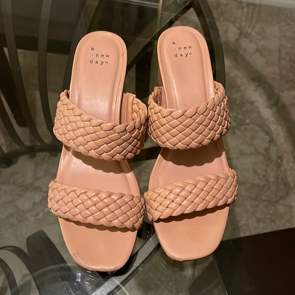 Tan braided sandals